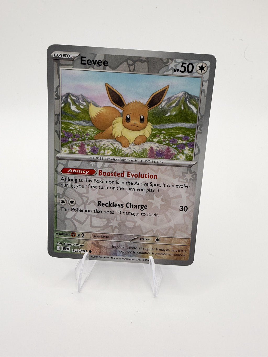 2024 Pokemon Eevee 143/191 Surging Sparks Reverse Holo Common TCG NM