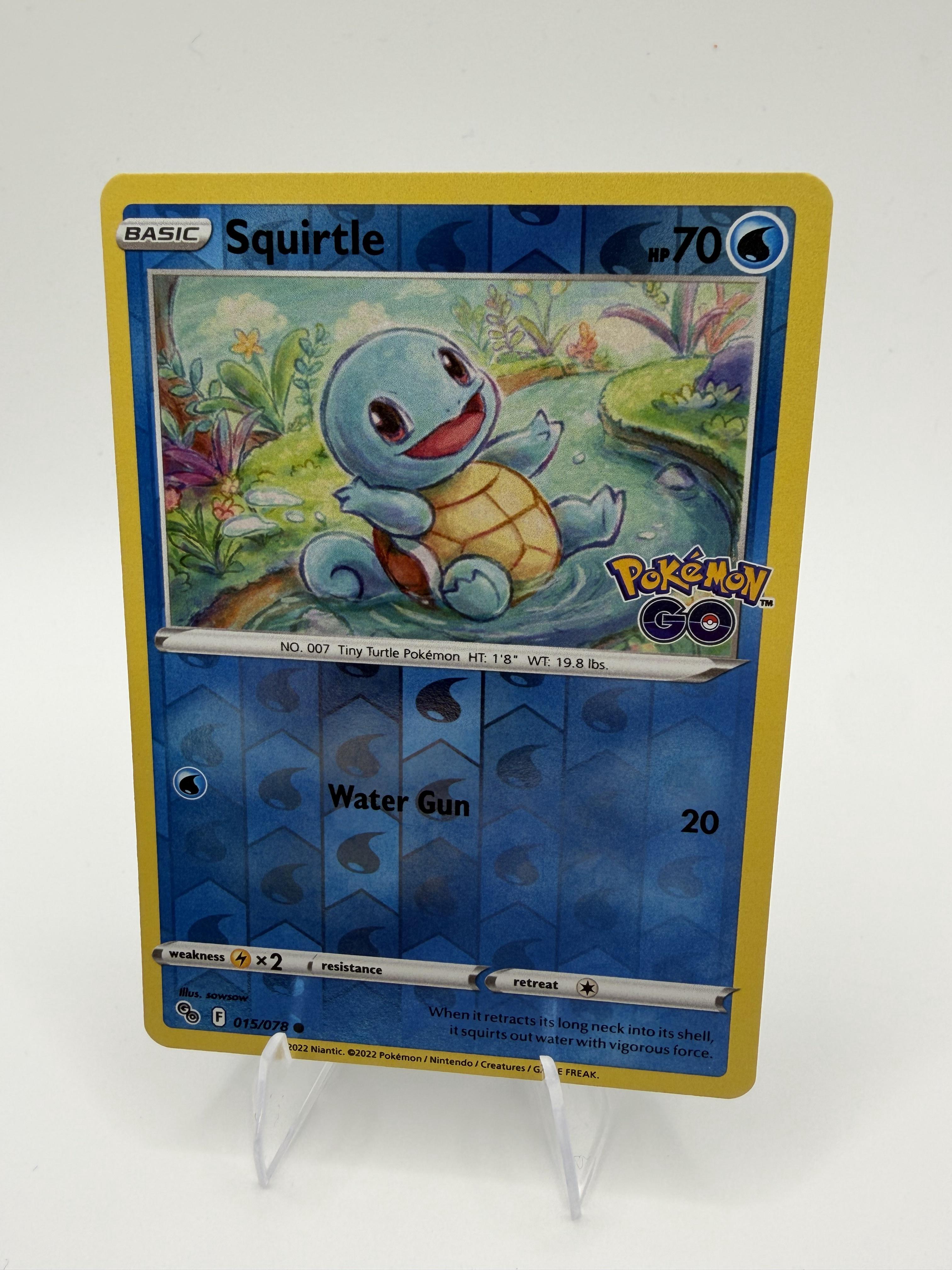 2022 Pokemon Squirtle 015/078 Pokemon GO Reverse Holo TCG Johto Starter