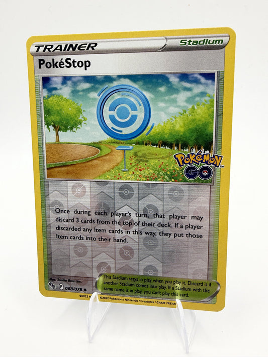 2022 Pokemon PokeStop 068/078 Pokemon GO Reverse Holo Stadium Trainer NM