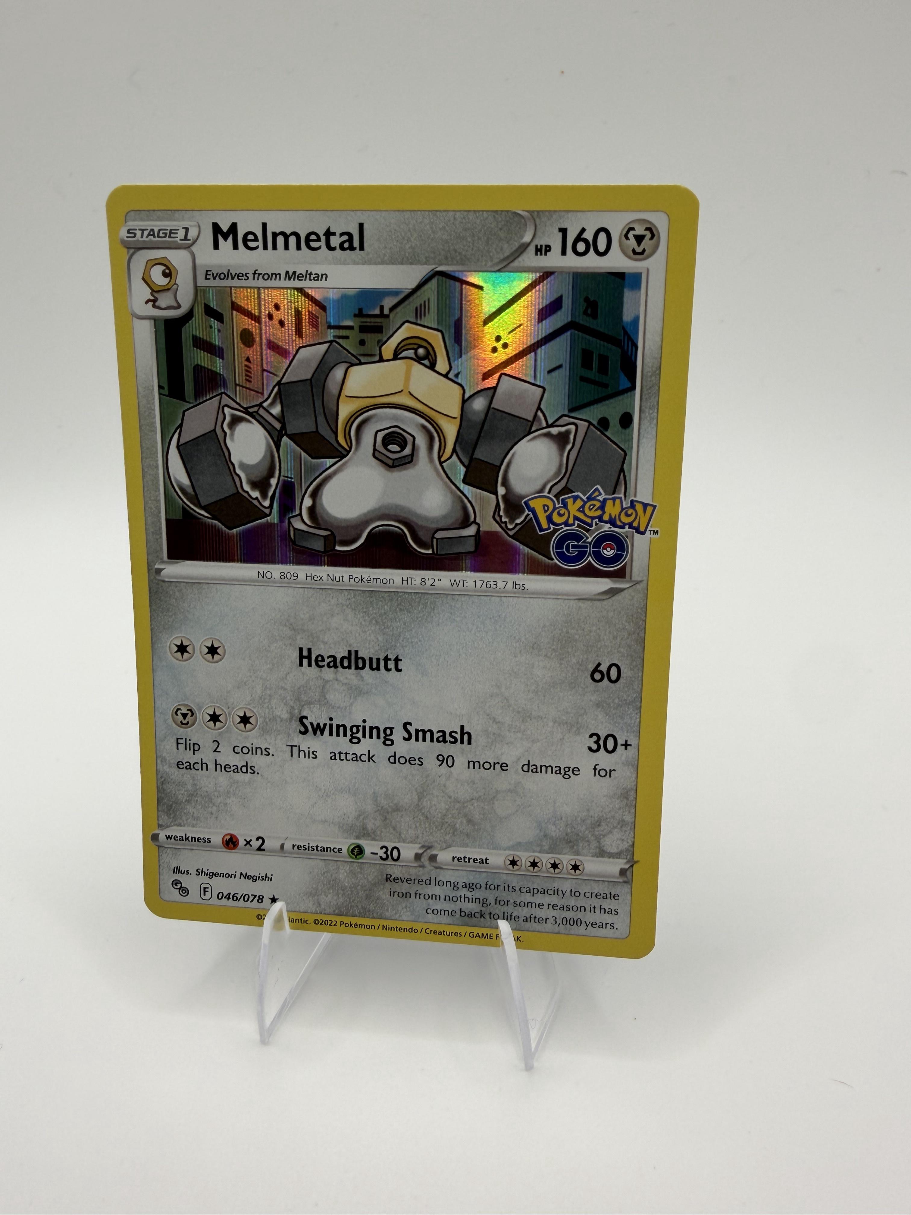 Pokemon GO Melmetal Card Holo Rare,Reverse Holo #046/078