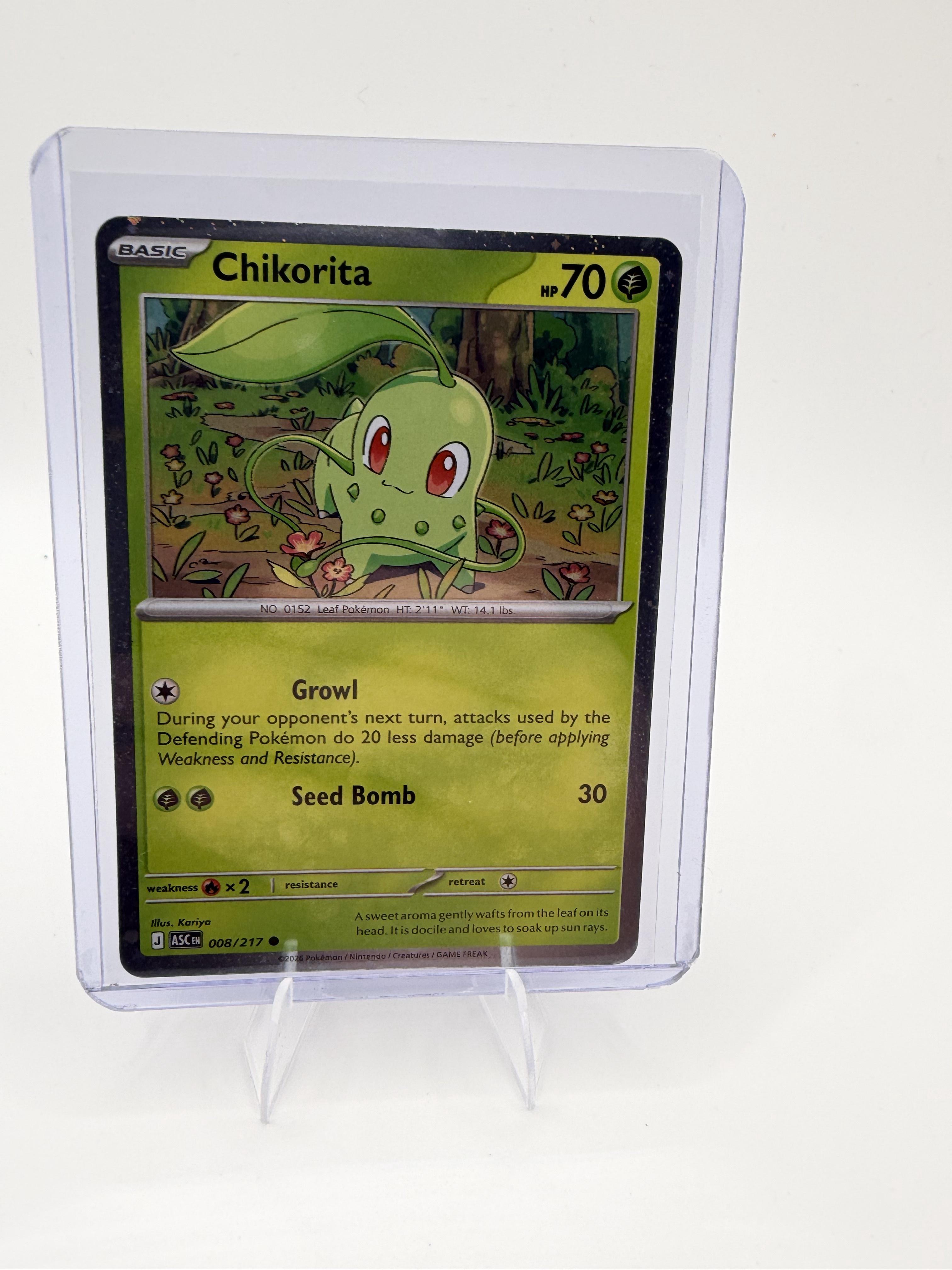 2025 Pokemon Chikorita 008/217 Ascended Heroes Reverse Holo TCG Johto