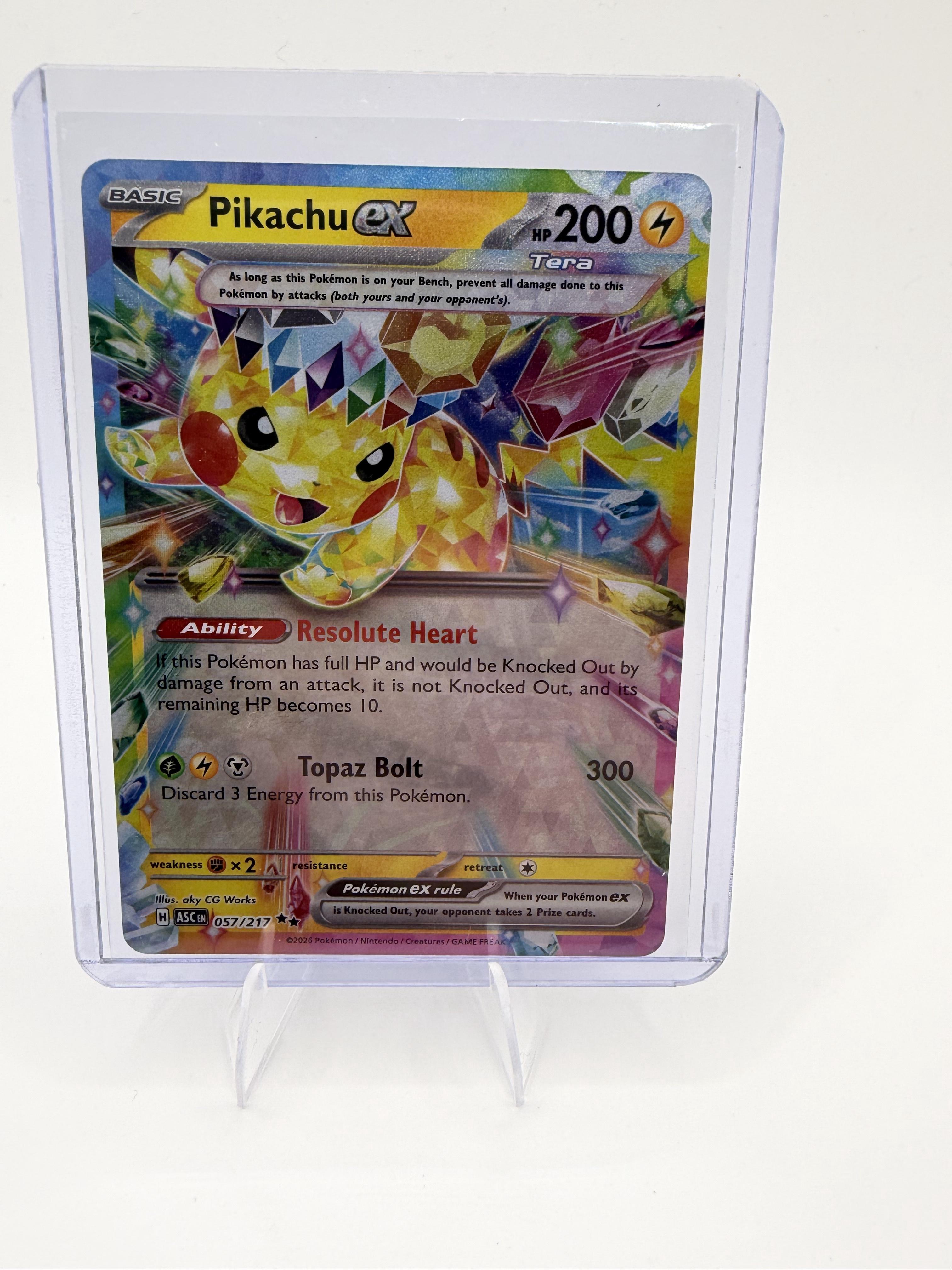 Pikachu ex 057/217 - Ascended Heroes - Tera Double Rare - Pokemon TCG - NM