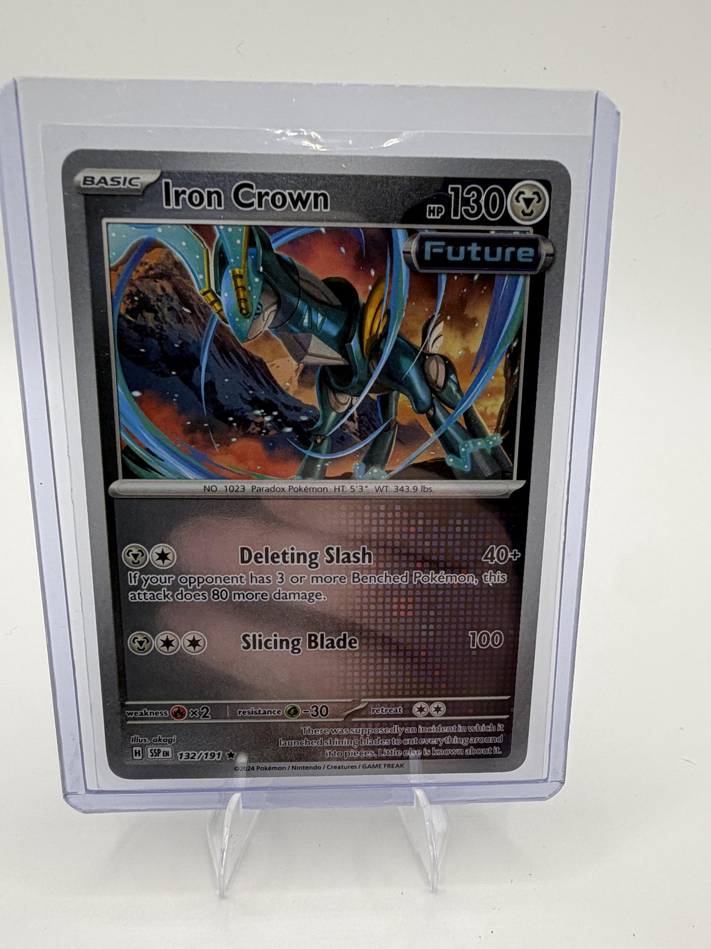 Iron Crown 132/191 - Surging Sparks - Reverse Holo - Future - Pokemon - NM