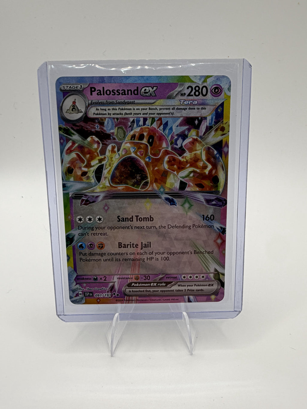 Palossand ex 091/191 - Surging Sparks - Tera Double Rare Holo - Pokemon - NM