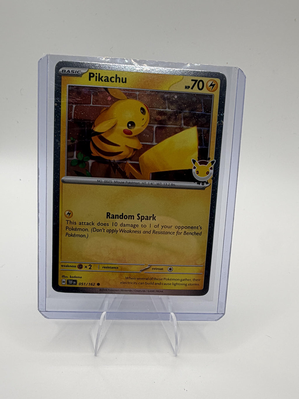 Pikachu 051/162 30th Anniversary Pokemon Day Promo Cosmos Holo NM 2026