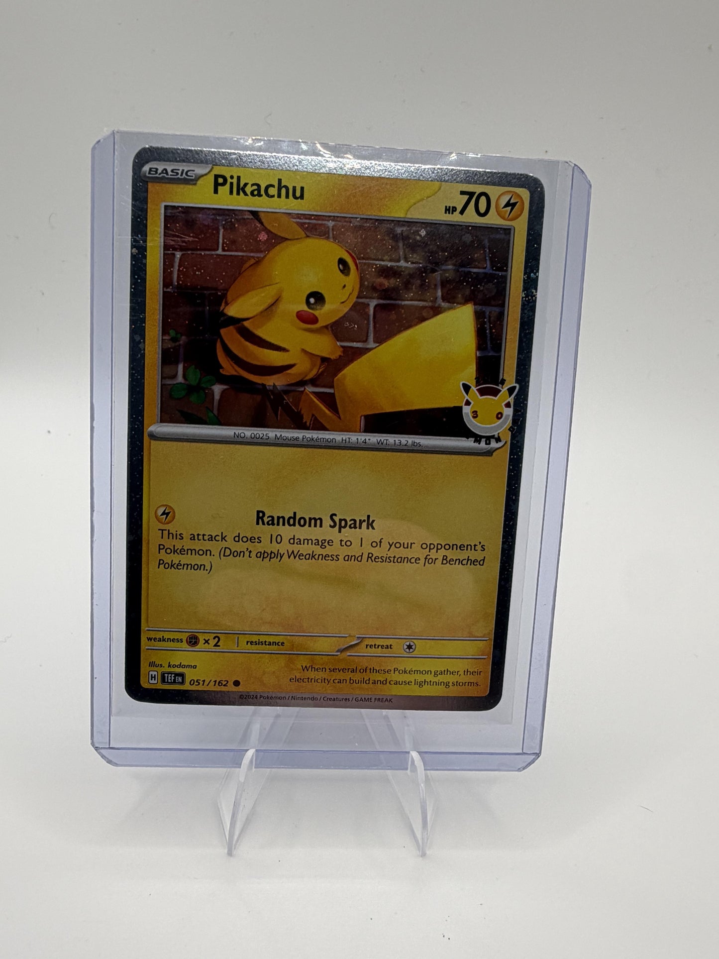 Pikachu 051/162 30th Anniversary Pokemon Day Promo Cosmos Holo NM 2026