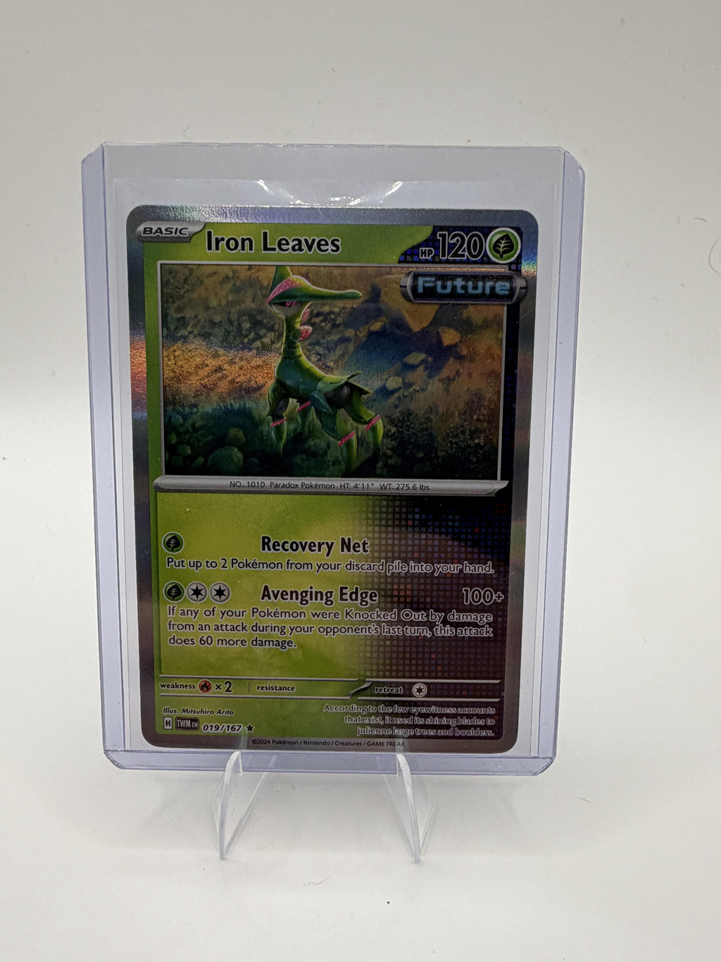 : Iron Leaves 019/167 Twilight Masquerade Pokemon Card Future Holo NM