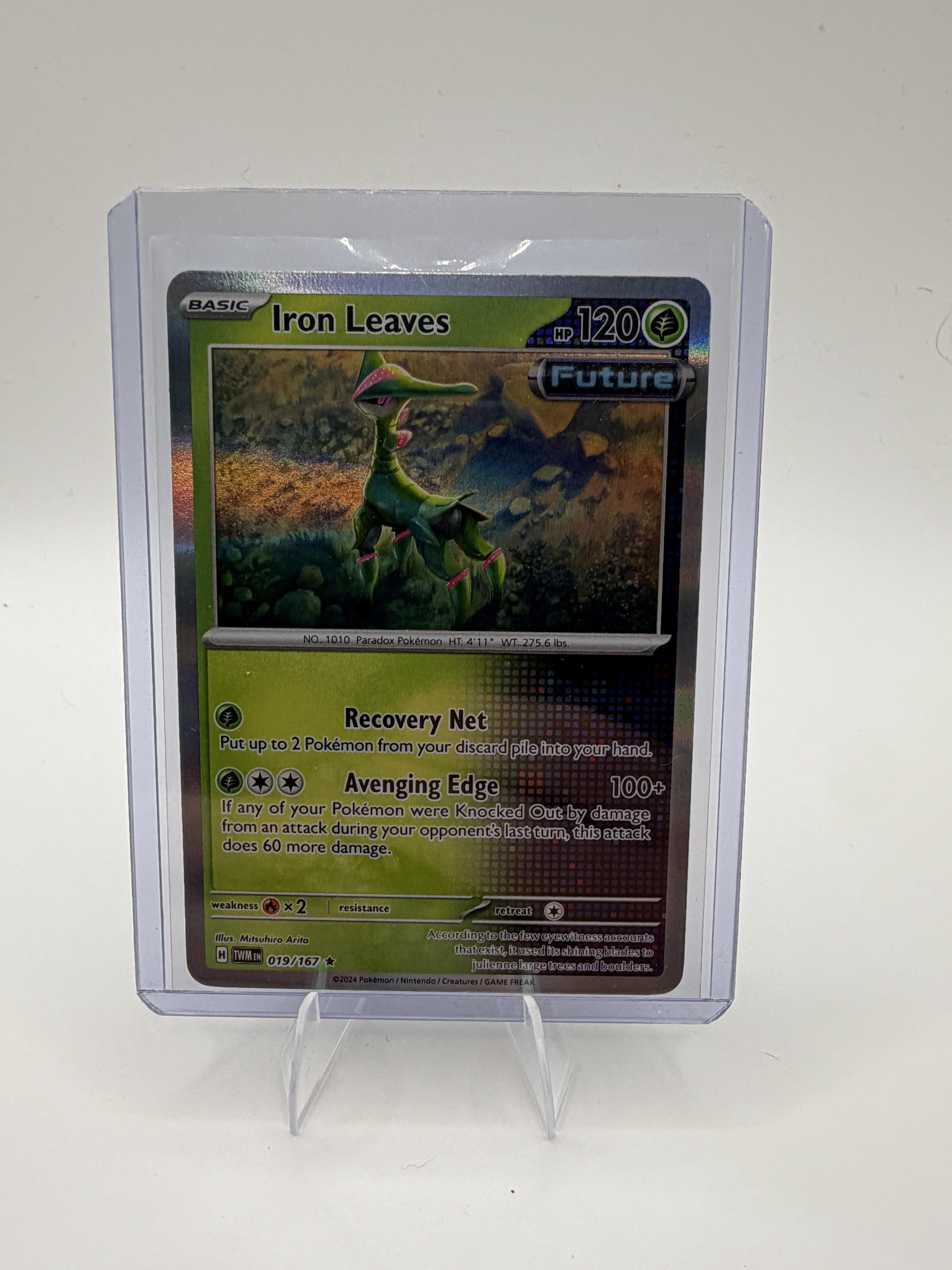 : Iron Leaves 019/167 Twilight Masquerade Pokemon Card Future Holo NM
