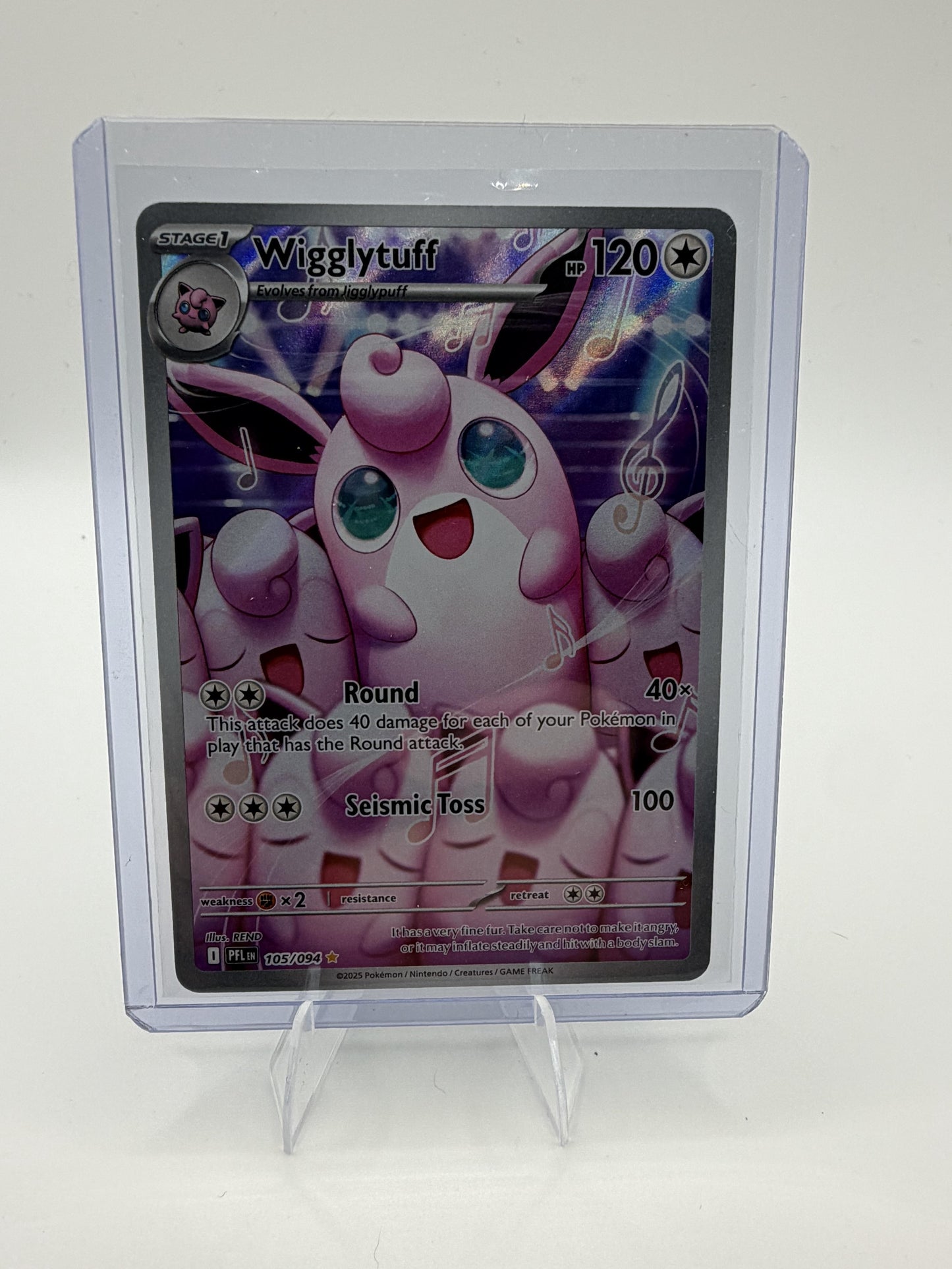Pokemon Phantasmal Flames Wigglytuff Card Holo #105/094
