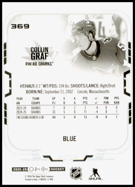 2025-26 O-Pee-Chee #369 Collin Graf Blue Border