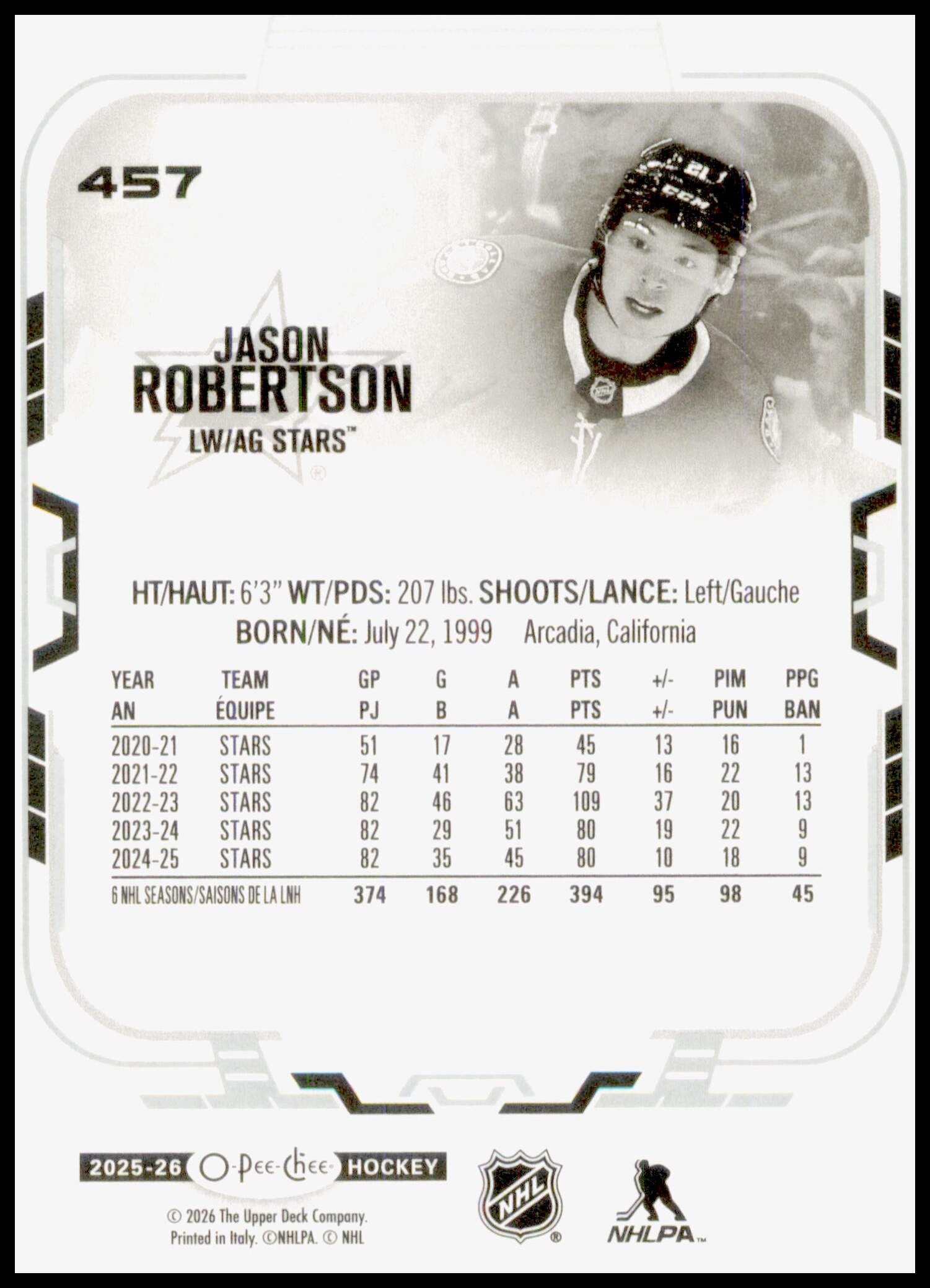 2025-26 O-Pee-Chee #457 Jason Robertson