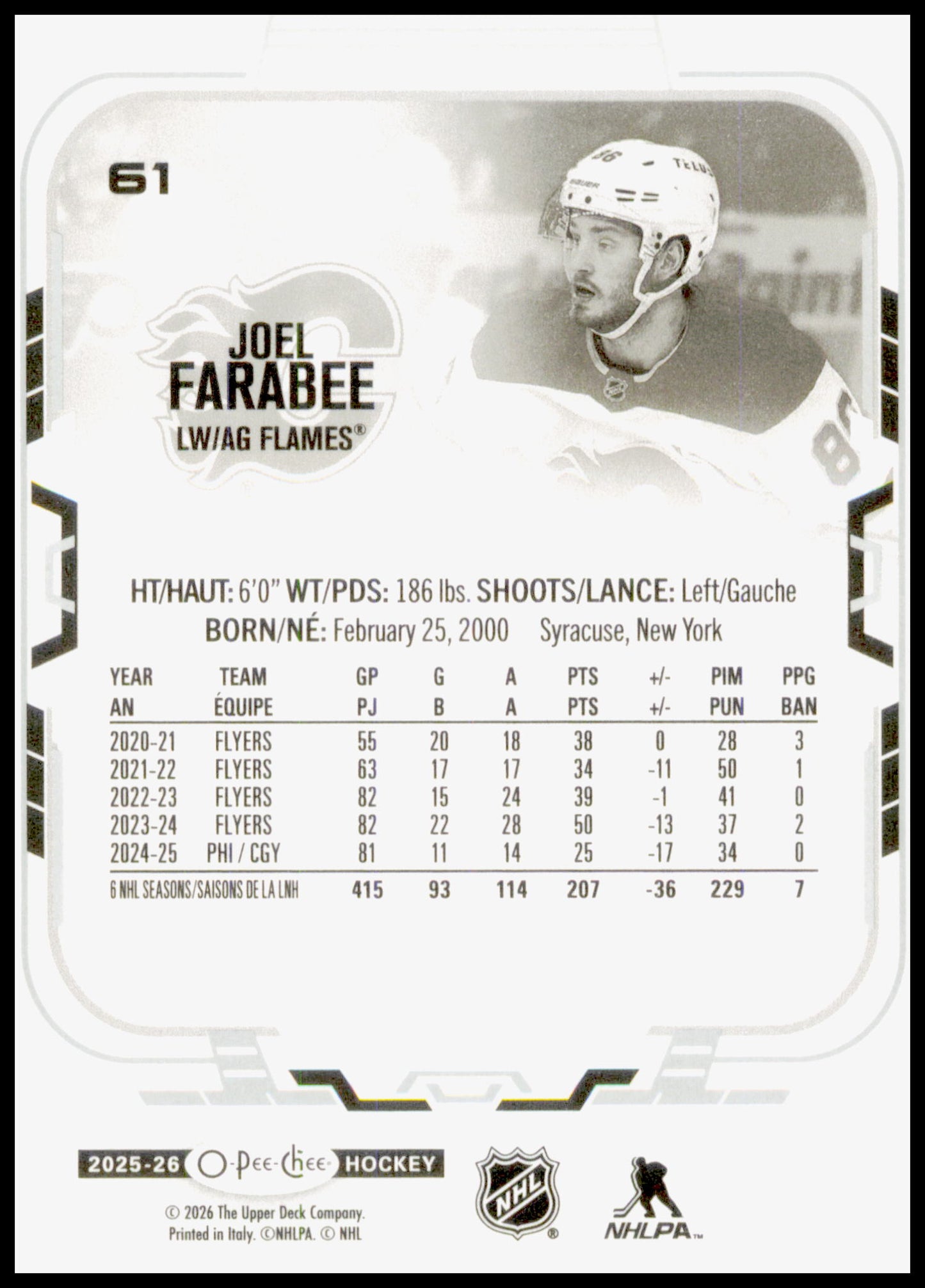 2025-26 O-Pee-Chee #61 Joel Farabee