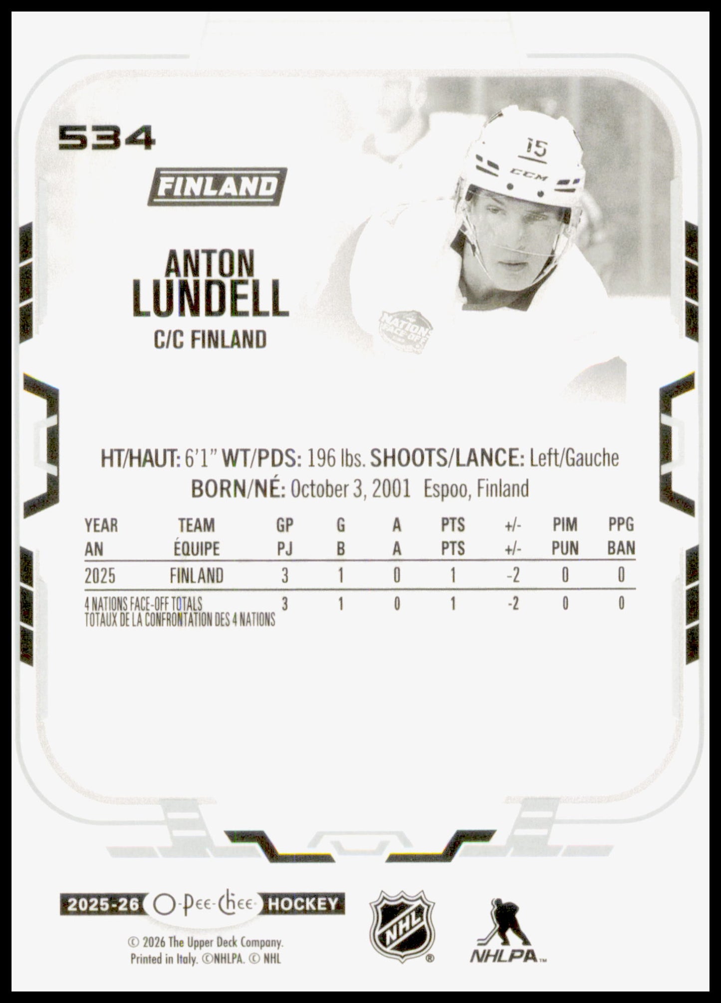 2025-26 O-Pee-Chee #534 Anton Lundell