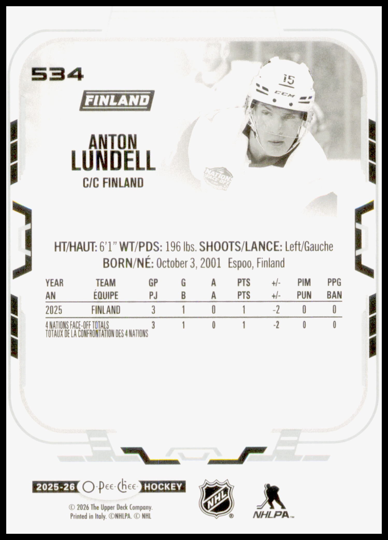 2025-26 O-Pee-Chee #534 Anton Lundell