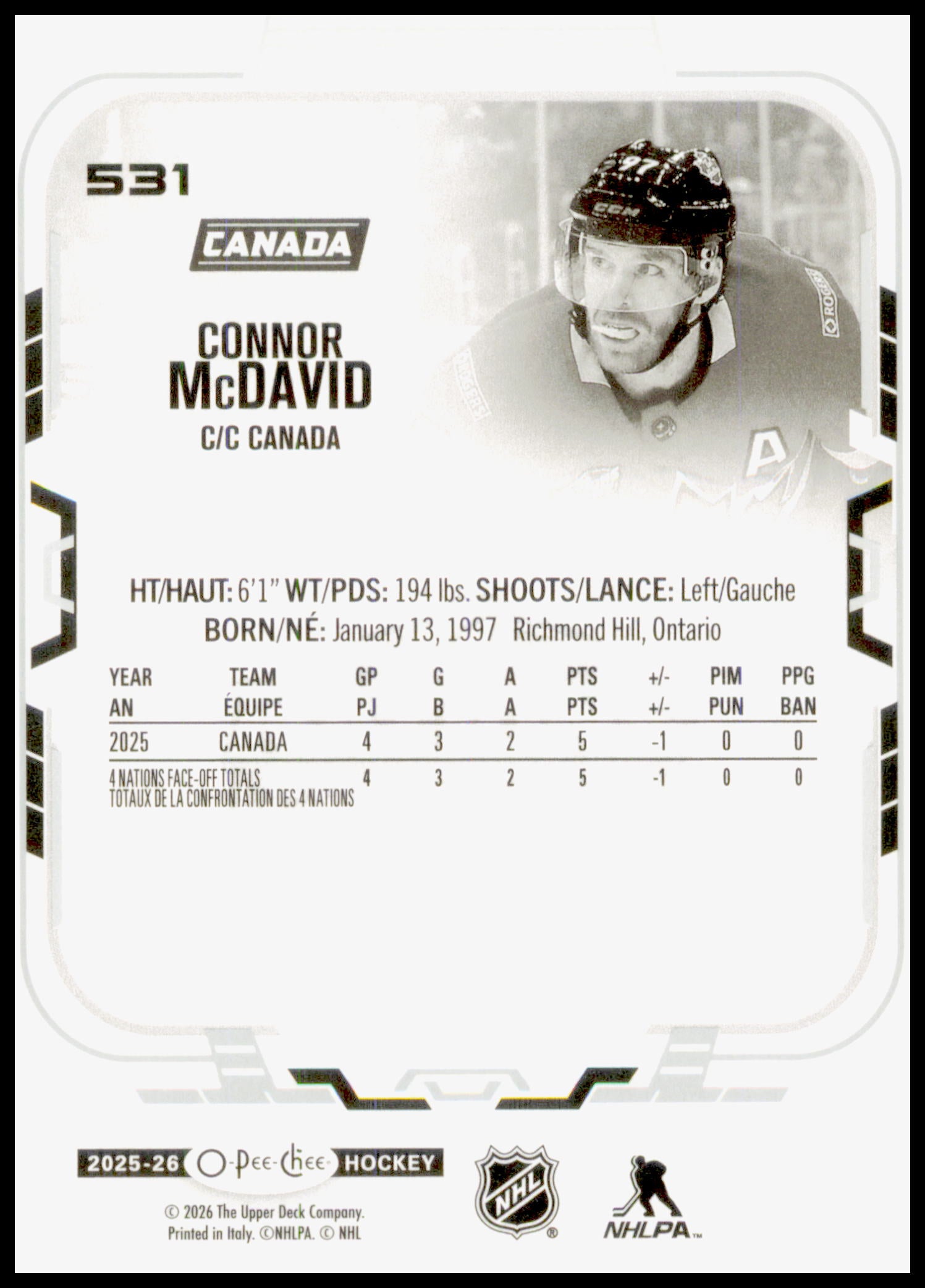 2025-26 O-Pee-Chee #531 Connor McDavid