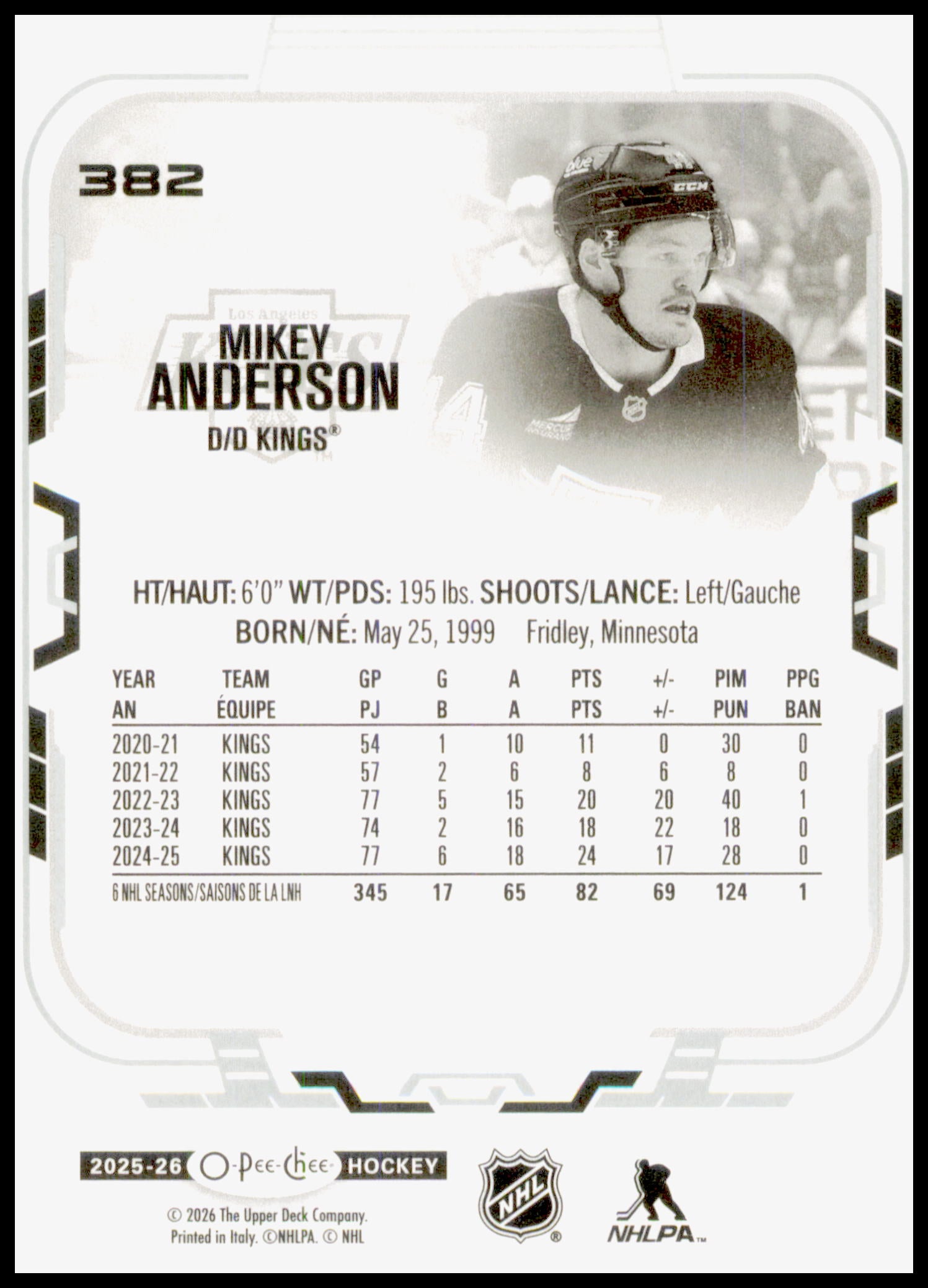 2025-26 O-Pee-Chee #382 Mikey Anderson