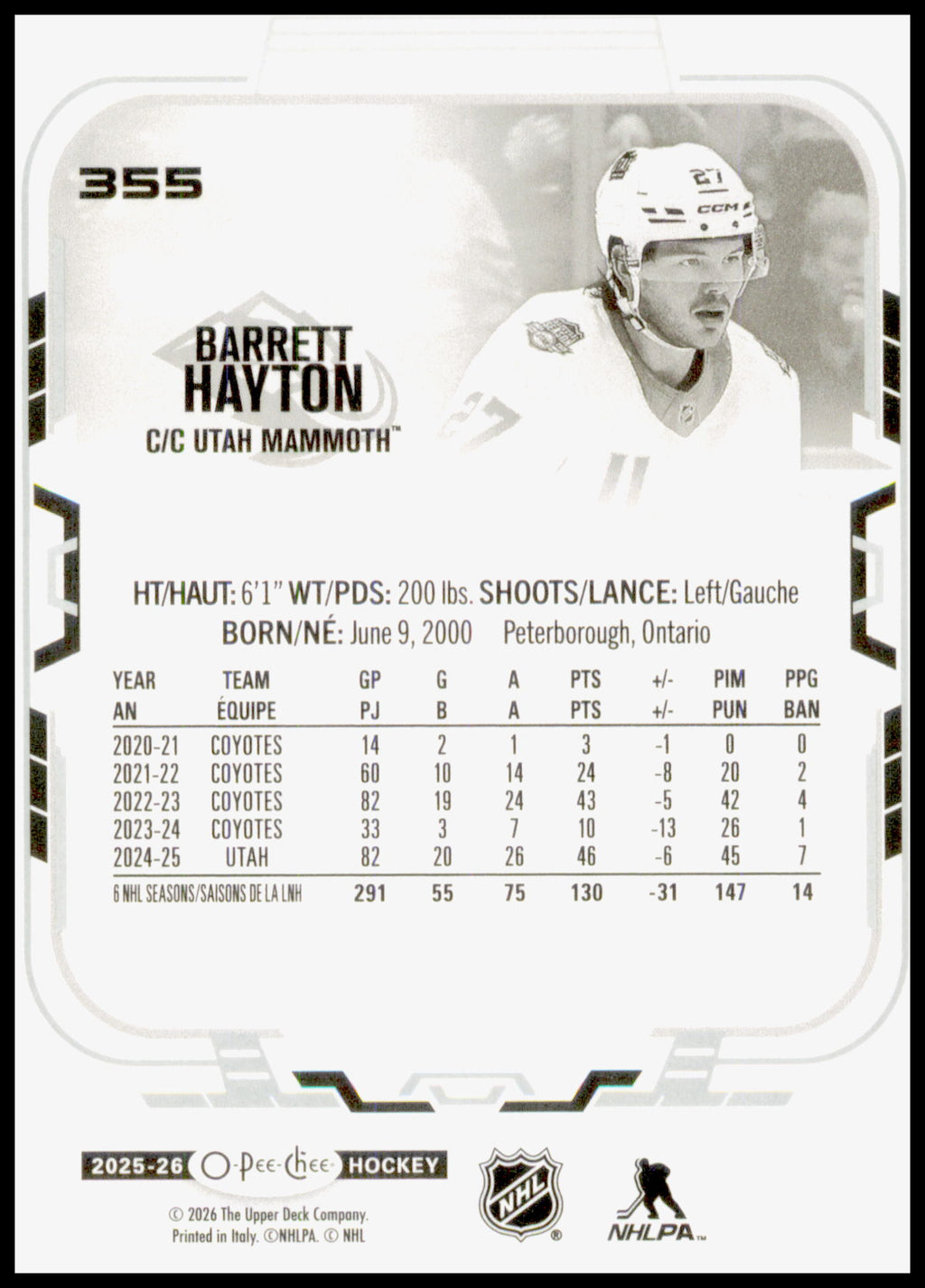2025-26 O-Pee-Chee #355 Barrett Hayton