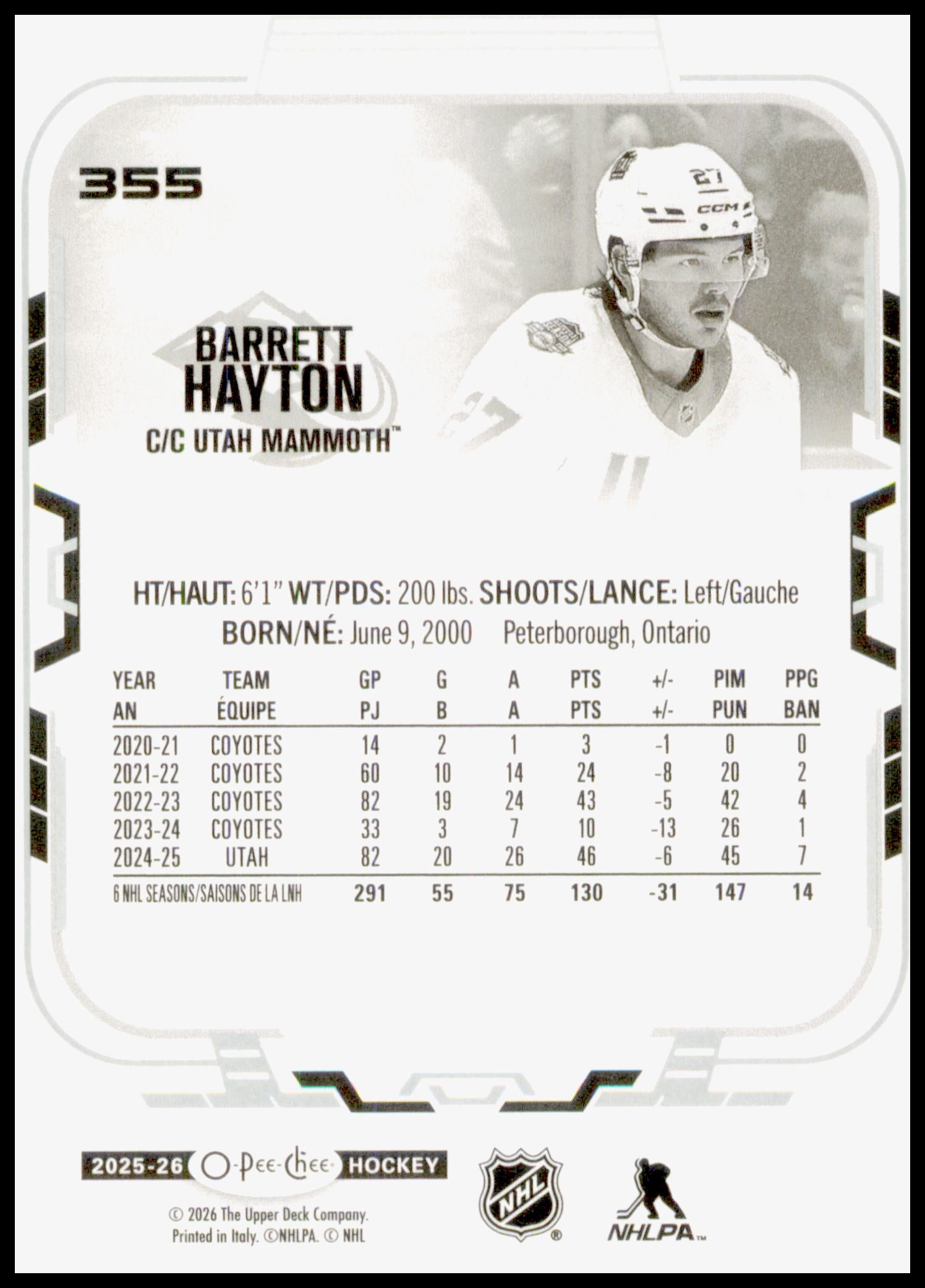 2025-26 O-Pee-Chee #355 Barrett Hayton