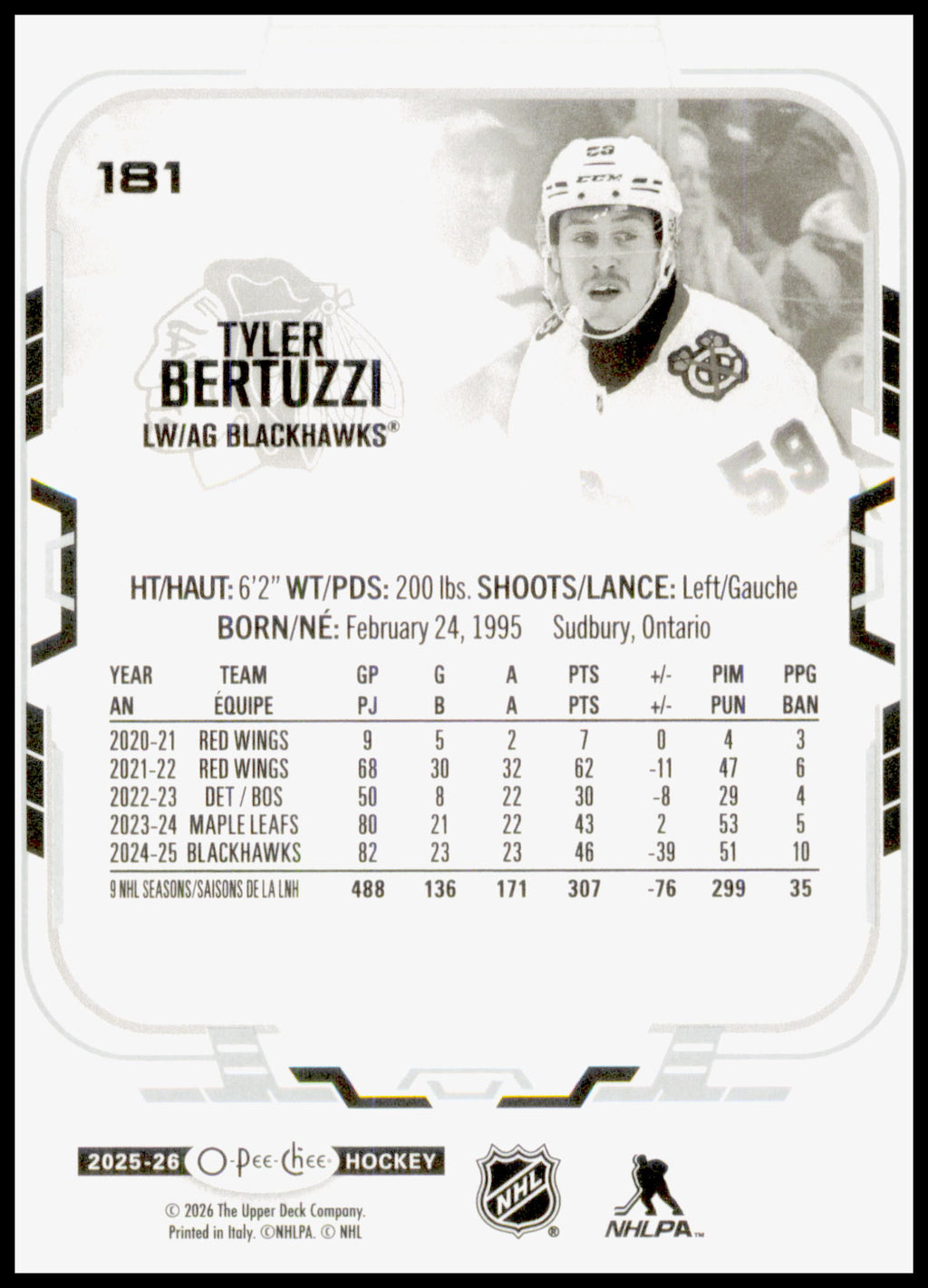 2025-26 O-Pee-Chee #181 Tyler Bertuzzi