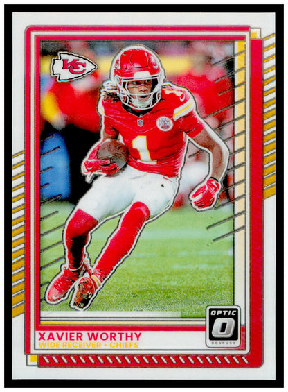 2025 Donruss Optic Xavier Worthy Card Kansas City Chiefs #123