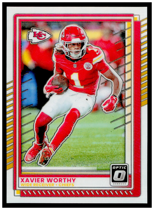 2025 Donruss Optic Xavier Worthy Card Kansas City Chiefs #123