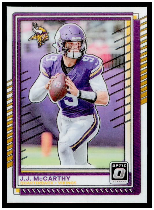 2025 Donruss Optic J.J. McCarthy Card Minnesota Vikings #46
