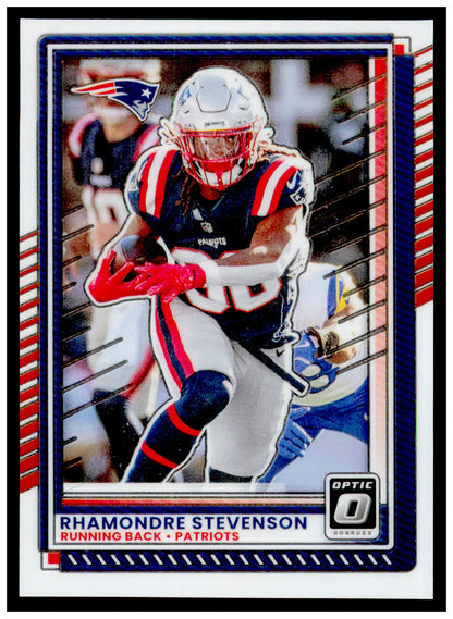 2025 Donruss Optic Rhamondre Stevenson Card New England Patriots #51