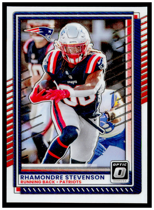 2025 Donruss Optic Rhamondre Stevenson Card New England Patriots #51