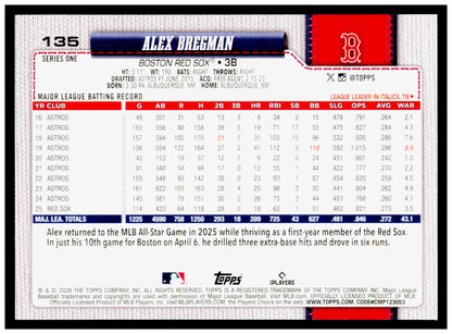 2026 Topps Alex Bregman Card Boston Red Sox #135