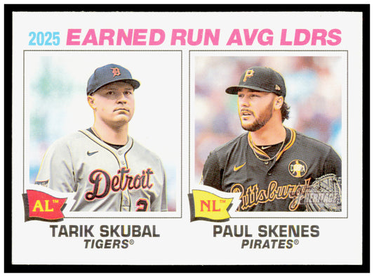 2026 Topps Heritage 2025 ERA Leaders (Tarik Skubal / Paul Skenes) Card #7