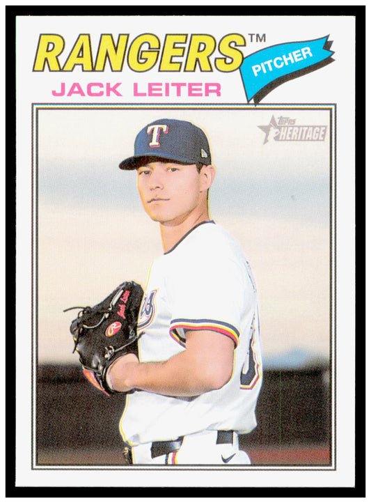 2026 Topps Heritage Jack Leiter Card Texas Rangers #304