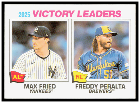 2026 Topps Heritage 2025 Victory Leaders (Max Fried / Freddy Peralta) Card #5