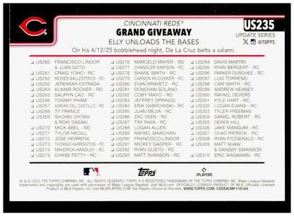 2025 Topps Update Grand Giveaway Card Cincinnati Reds #US235