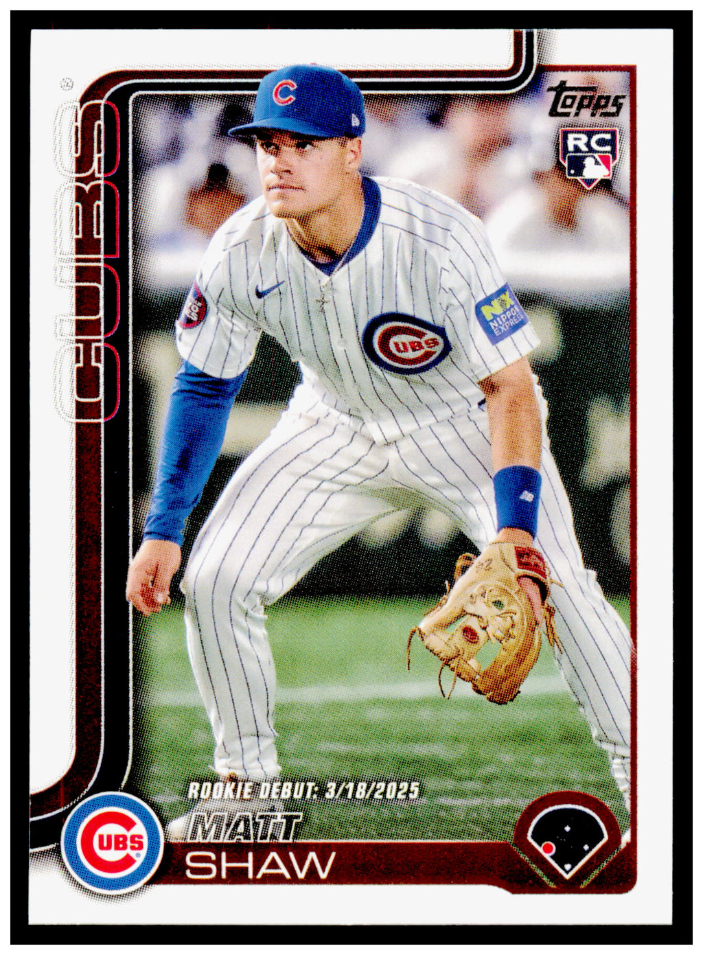 2025 Topps Update Matt Shaw Card RC Chicago Cubs
