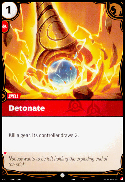 Detonate 005/221 Riftbound Spiritforged League of Legends LoL TCG Fury Spell NM