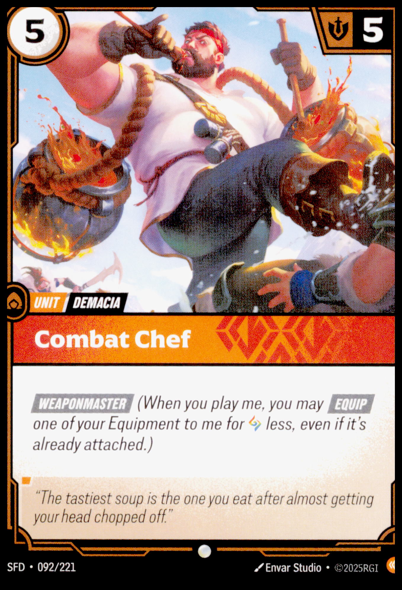 Combat Chef 092/221 Riftbound Spiritforged League of Legends LoL TCG Unit NM