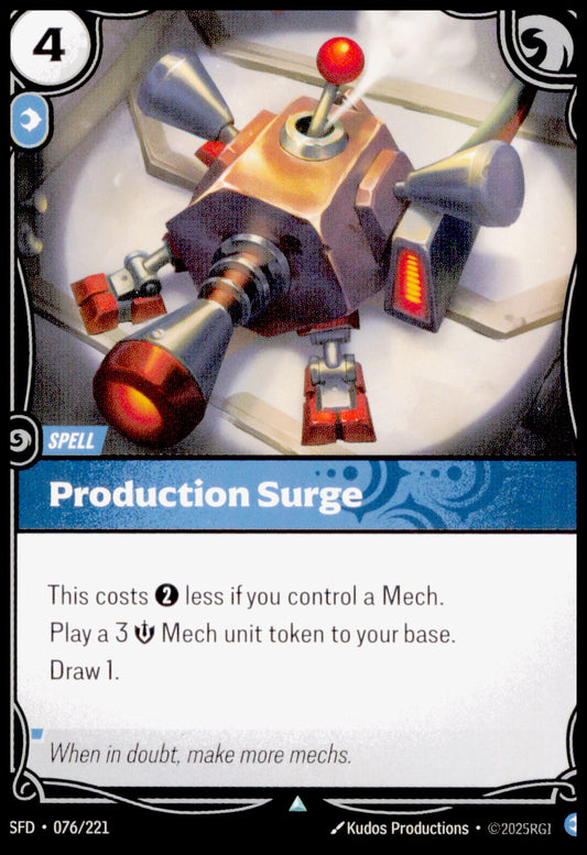 2025 Riftbound Production Surge Spell #076/221 LoR League of Legends TCG