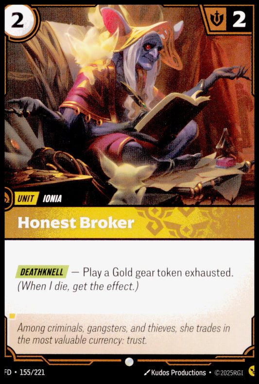 2025 Riftbound Honest Broker #155/221 Ionia Unit LoR League of Legends Card