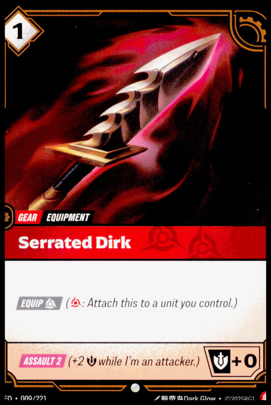 2025 Riftbound Serrated Dirk Gear Equipment #009/221 LoR TCG League of Legends