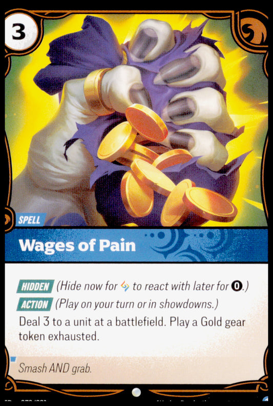 2025 Riftbound Wages of Pain Spell #079/221 LoR League of Legends TCG Card