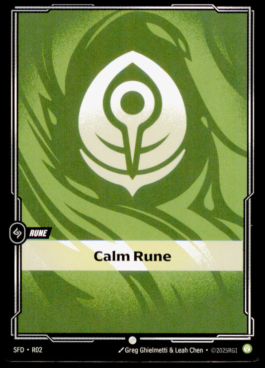 2025 Riftbound Calm Rune #R02 Spiritforged LoR TCG League of Legends Card