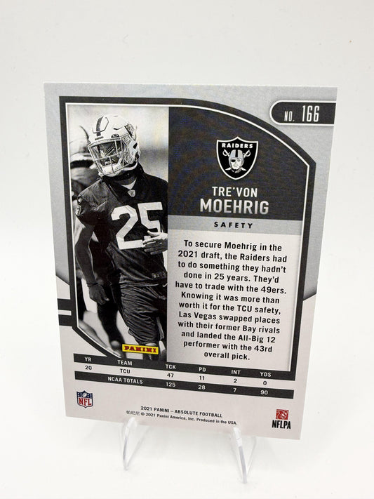 2021 Panini Absolute Tre'Von Moehrig RC #166 Raiders Rookie Card