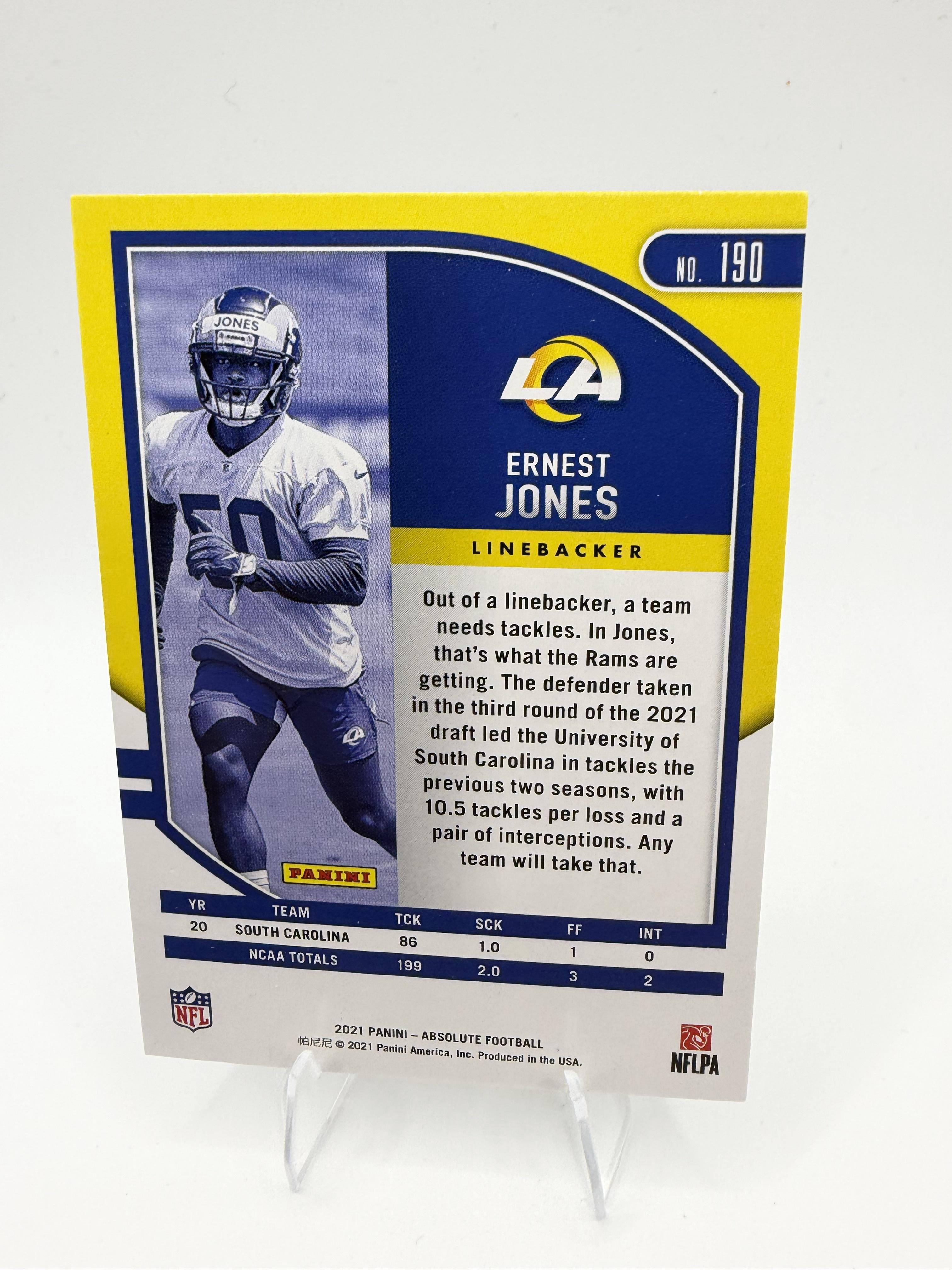 2021 Panini Absolute #190 Ernest Jones Retail
