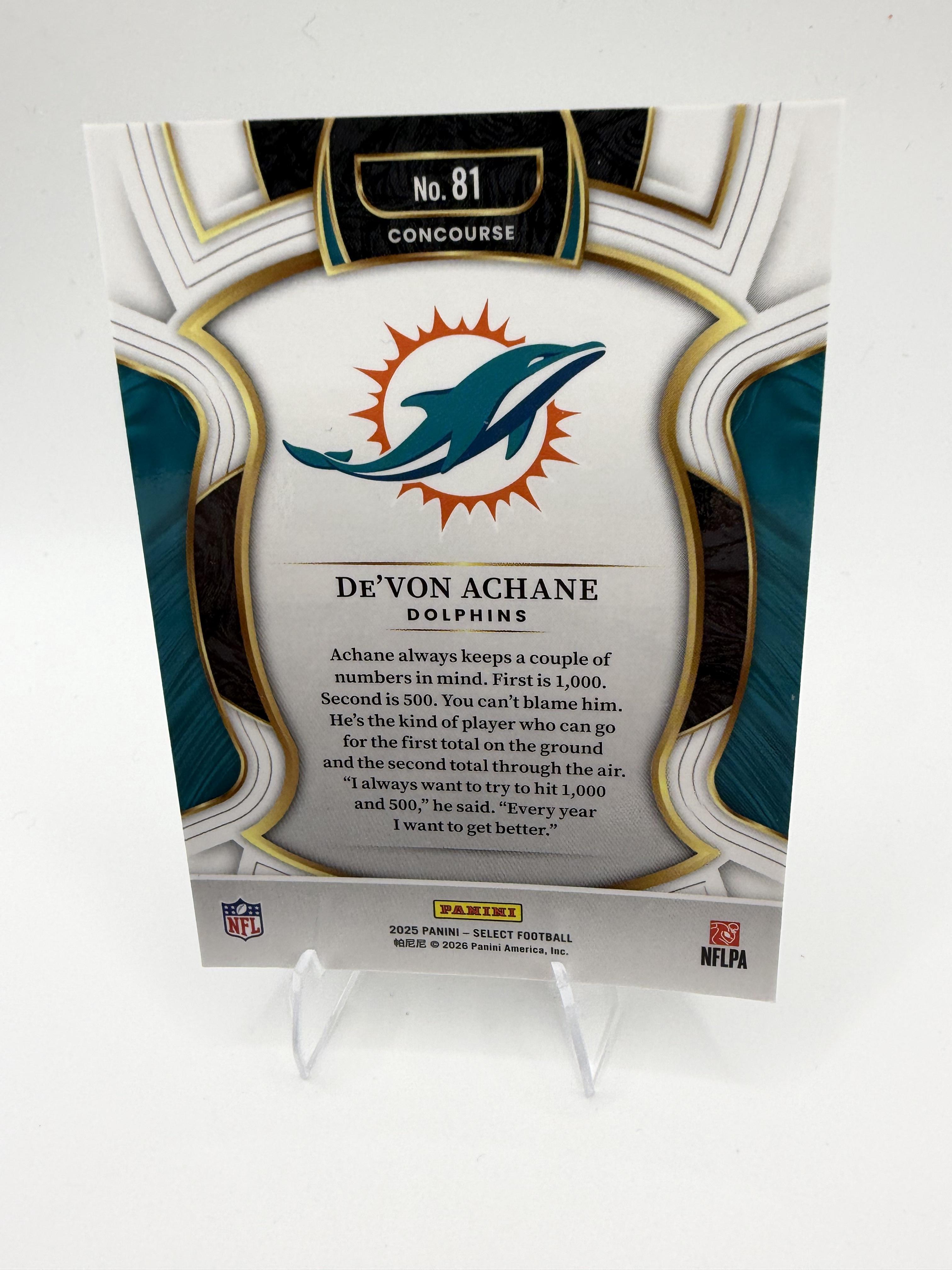 2025 Panini Select #81 De’Von Achane