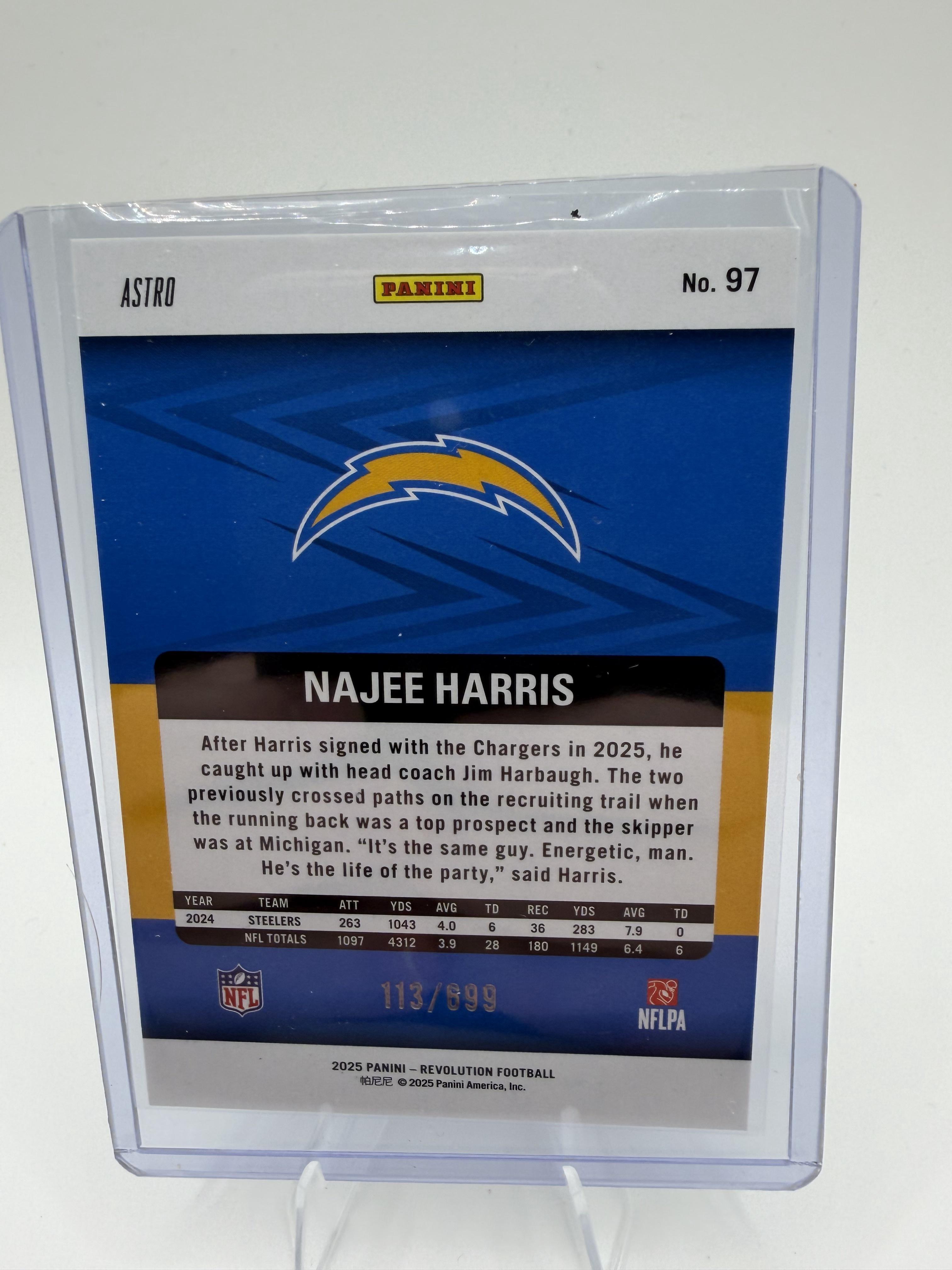 2025 Panini Revolution #97 Najee Harris Blue Astro