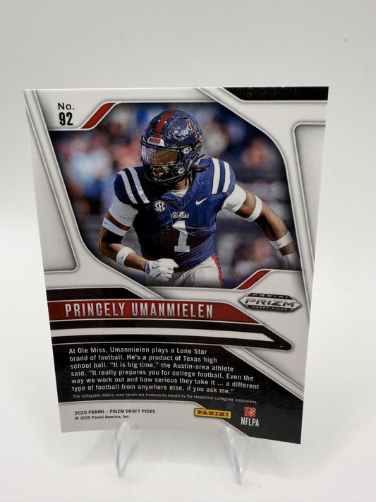2025 Panini Prizm Draft Picks #92 Princely Umanmielen