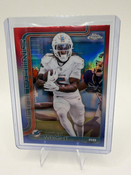 2025 Topps Chrome #190 Jaylen Wright Red White and Blue Refractor
