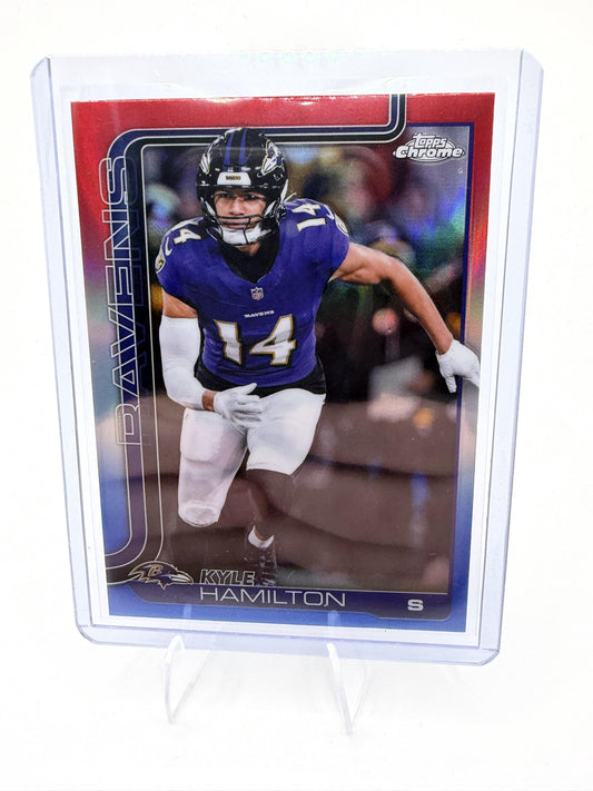 2025 Topps Chrome #29 Kyle Hamilton Red White and Blue Refractor