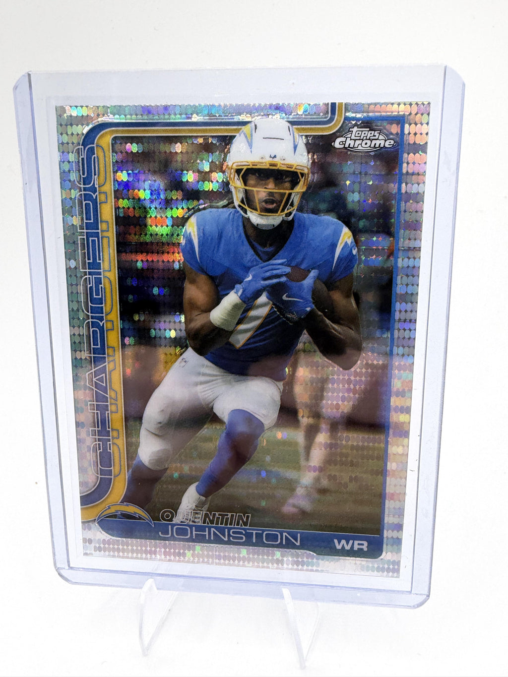 2025 Topps Chrome #159 Quentin Johnston Pulsar Refractor