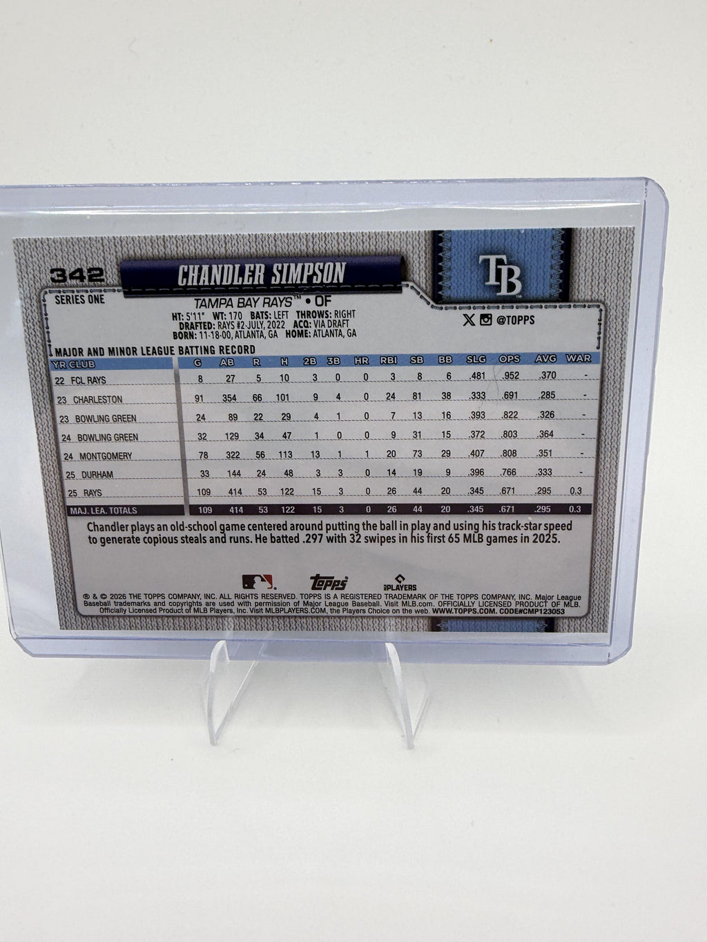 2026 Topps #342 Chandler Simpson